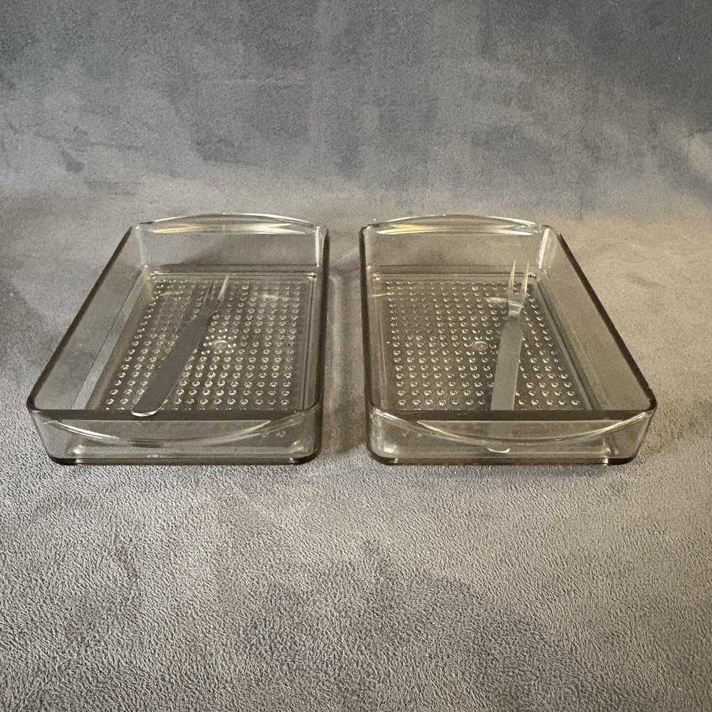Mid Century Denmark Teak Appetizer Tray w/ Dual Plastic Inserts & Forks - Picture 3 of 12